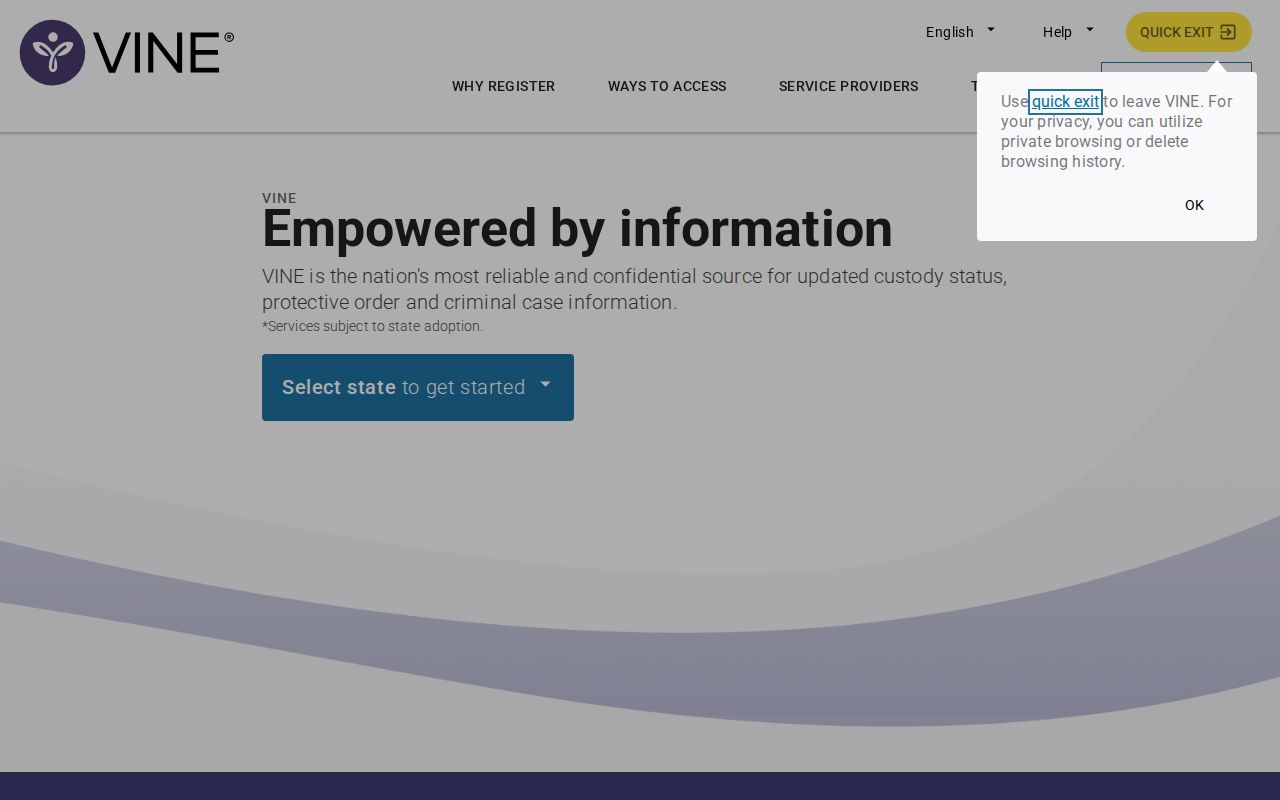 CT VINE Connecticut released inmate search and notification interface